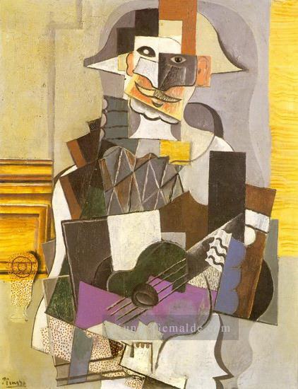 Arlequin a la guitare Arlequin jouant la guitare 1914 kubismus Pablo Picasso Ölgemälde